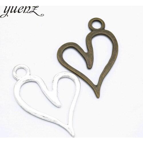 YuenZ 2pcs Metal Hearts charms for jewelry making 66*47mm A59
