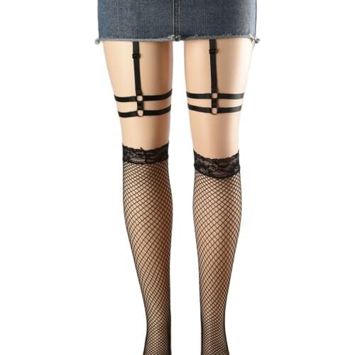 Women Lady Sexy Elastic Body Bra Harness Thigh Garter Belt Stocking Lingerie Leg Punk Strap Band From Waist To Leg