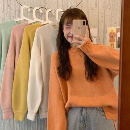 New Spring And Autumn WomenS Sweater Ladies Pullover Elegant Knitted O-Neck Oversized Long Sleeve Girl Knitted Jacket Sexy Thin
