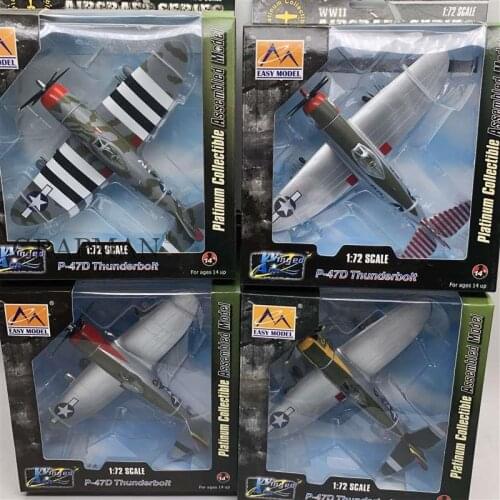 1/72 WWII USA P-47D Thunderbolt Fighter With Bracket Platinum Collectiible Assembled Model Finished Model Easymodel Toy