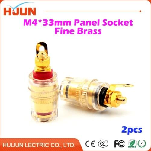 2pcs 4mm Copper Banana Panel Socket Plug Crystal Binding Post Audio Speaker Adapter Power Amplifier Female Terminal Connector