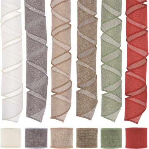 30meters/lots Grid Hemp Ribbons Home Party Decor Bowknot Diy Craft Gift Packaging Material(6colors/lot,5meters/color)