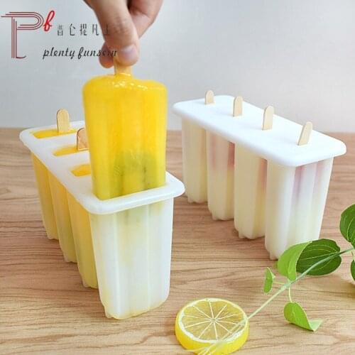 4/6 Cavity Ice Cream Mold Makers Food grade PP material Home DIY With Popsicle sticks tray lid