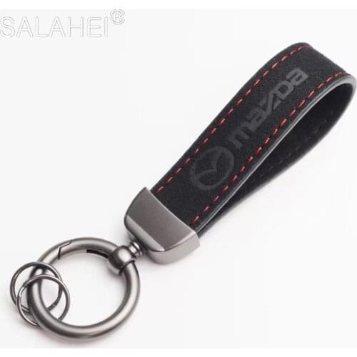 Car Keychain Suede Leather Key Ring Chain For Mazda 3 Axela 2 Speed 6 Atenza MX5 MX3 323 CX5 CX30 CX3 CX7 CX9 RX8 RX7 626 323