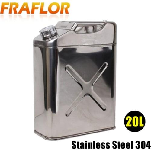 304 Stainless Steel 20L Litres Oil Fuel Tank Gasoline Diesel Can Water Tank Jerrycan Container Auto Motorcycle Truck Tank Bucket