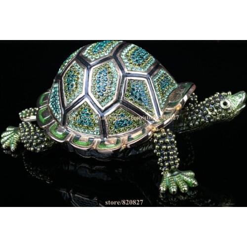 Big Turtles Trinket Box Fengshui Crystal Tortoise Figurine Collect Vintage Animal Turtle Trinket Box Souvenir Gift Sculpture