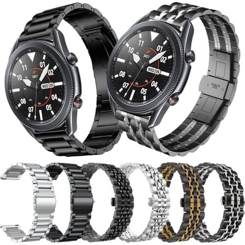 Classic Metal stainless steel Wrist Band For Samsung Galaxy Watch 41 45mm Strap for Gear S3 Classic&Frontier Bracelet Watchbands