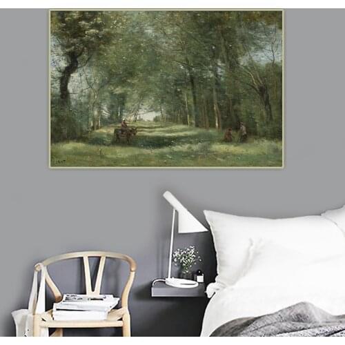 Citon Jean Baptiste Camille Corot《THE Green Alley》Canvas Art Oil painting Artwork Poster Picture Wall Decor Home Decoration