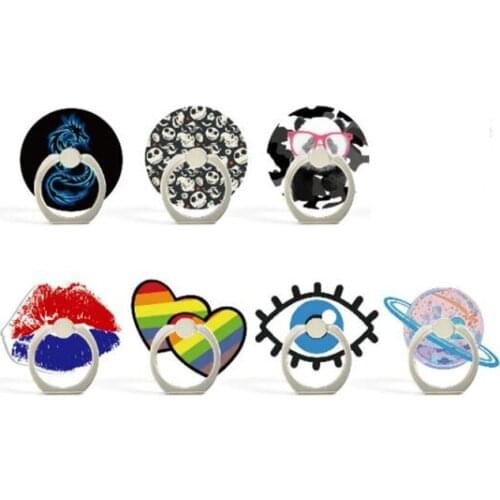 New Design 1 Piece High Quality ABS Universal Mobile Phone Holder Ring Fashion Lips Heart Starry Sky Eye Ring Phone Holder
