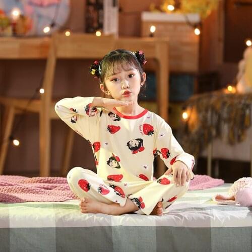Children Nightwear Clothing Set Boys Cartoon Sleepwear Kids Print Pajamas Baby Long Sleeve Pijama Girls Homewear Underwear suit