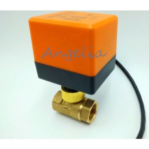 AC220V/24V G3/4" BSPP DN20 Brass 2 Way Motorized Ball Valve Electrical Actuator Valve