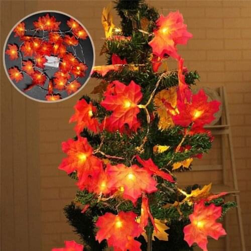 20 Creative LED Simulation Maple Leaf String Light Thanksgiving Christmas Holiday Decoration Battery Wedding Outdoor Lantern