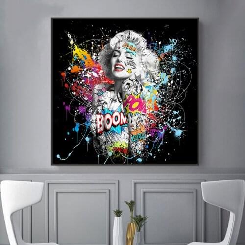 Graffiti Art Sexy Beauty Art Prints Pop Art Poster Sexy Portrait Canvas Painting Wall Pictures Street Art for Home Decoration
