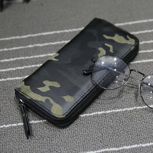Camouflage Men Wallets Zipper Design Mens Clutch Purse Hand Wallet Clutch Money Purse Wallet Large Capacity Long Card Holder