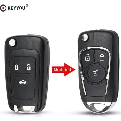 KEYYOU 3 Button Modified Flip Folding Remote Car Key Shell Case For Chevrolet Cruze Epica Lova Camaro Impala Aveo Replacemen