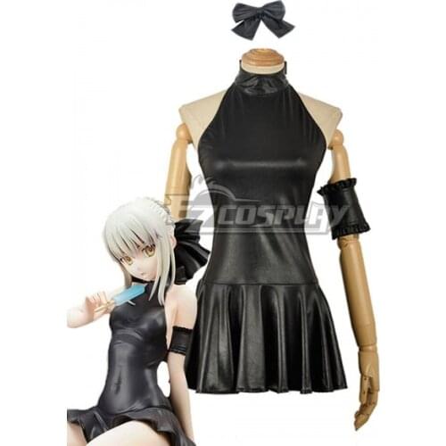 Fate Stay Night Saber Alters Swimsuit Set Girls Black Dress Summerwear Adult Party Black Swim Set Cosplay Costume E001