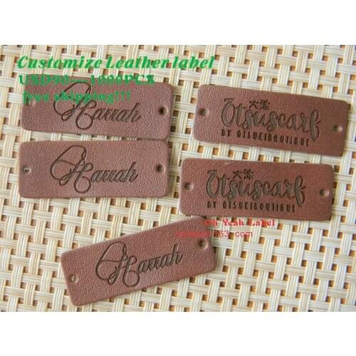 Custom made high quality leather label / leather patch /pu patch/main label/leather label