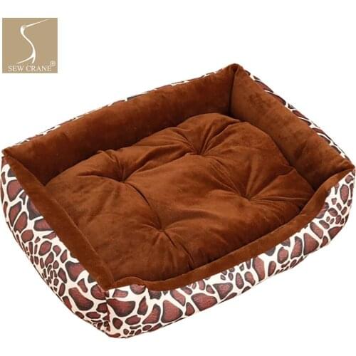 SewCrane Pet Bed Leopard Print Dog Bed Puppy Cat Sleeping Bed Puppy Nest Cat Sleeping Basket
