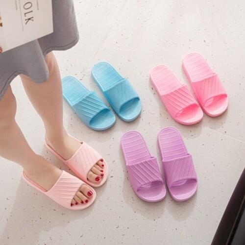 Summer blowing bottom home slippers female non-slip bathroom slippers couple soft bottom comfortable slippers