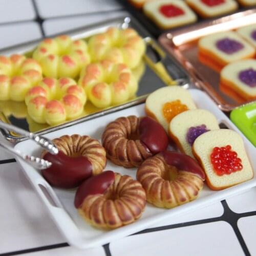 1/6 Scale Dollhouse Miniature Toast Mini Donuts Food for Barbies, Pullip, Blyth Doll House Kitchen Furniture Accessories Toy