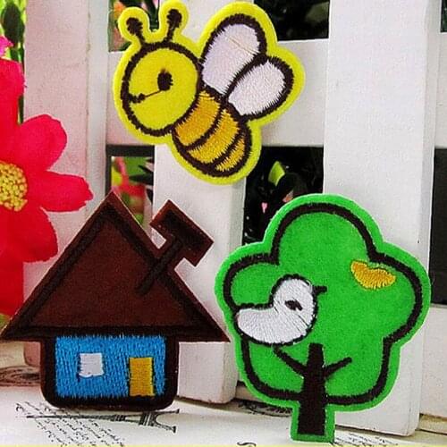 Cartoon Embroidered Iron on Patches for Clothing DIY Children Clothes Patch Applique Stickers Fabric Badges Decorative Kids