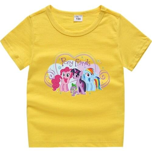 2021 New Baby Summer kids My Little Pony Baby Cute Girls tshirts for Girl Pony Clothes Children T-shirt Costumes Top Tee