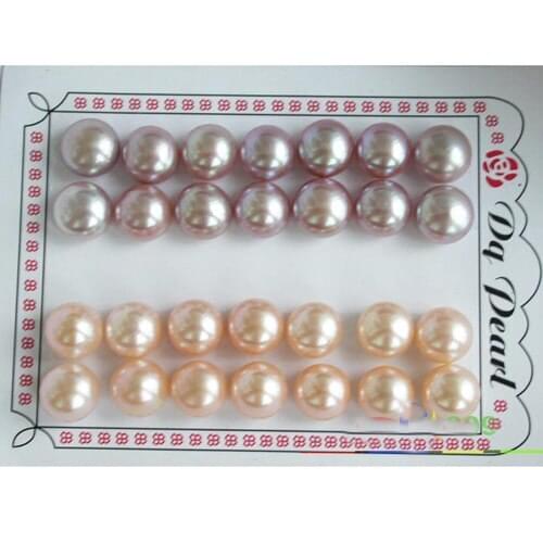 New Arrival Favorite Pearl Earring 14 Pairs Pink Lavender Real Freshwater Pearl Earrings S925 Silver Stud Fine Jewelry