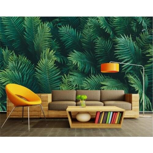 Custom Any Size Mural Wallpaper 3D Stereo Green Leaves Forests Fresco Living Room Study Restaurant Backdrop Wall Painting Decor