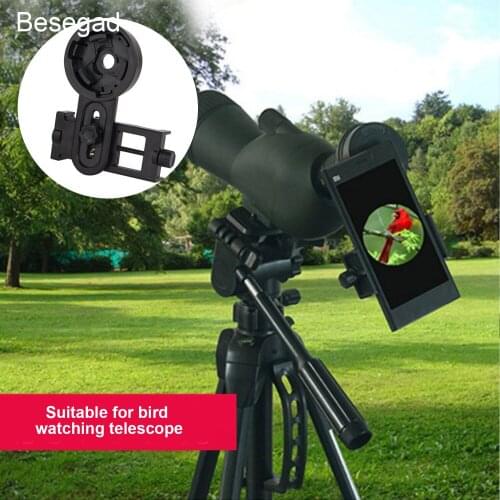 Besegad Adjustable Cell Phone Smartphone Holder Stand Mount Adapter for Telescope Binoculars Monocular Spotting Scope Microscope
