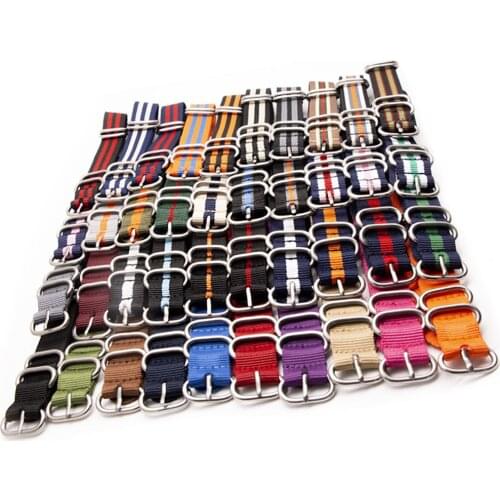 Nylon Strap Watch Accessries 18MM 20MM 22MM 24MM Stripe Belt For NATO Canvas Wristband Sport Bracelet High Quality Watchband