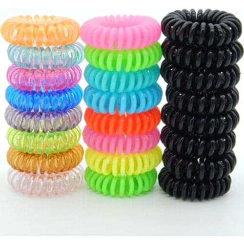 10PCS Colorful Telephone Wire Elastic Hair Bands Plastic Spring Gum For Hair Ties No Crease Coil Hair Tie Ponytail Hair Access