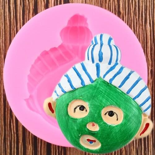 DIY Cartoon Mask Girl Silicone Mold Fondant Chocolate Mould Candy Polymer Clay Moulds Cookie Baking Cake Decorating Tools