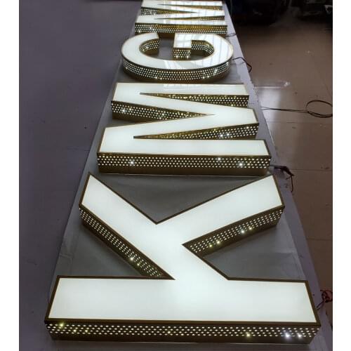 Unique built-up side punching channel letter easy mounting waterproof