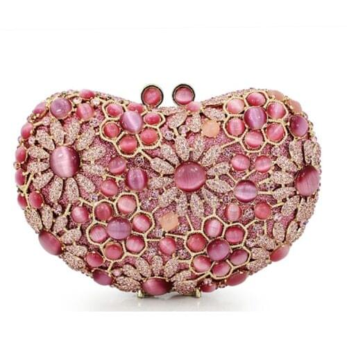 XIYUAN BRAND peach Crystal Evening Bag High quality Luxury Diamond Plain Clutch Bag Designer rhinestone pochette Women Handbags