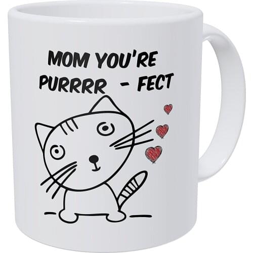 2020 Funny Coffee Mugs Cat and Hearts Mom You're Purrrr Mother Fect Funny Coffee Mug Dropshipping