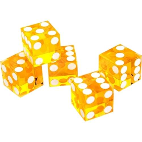 2021 Top 5pcs High-grade Acrylic Transparent Dice D6 19mm Casino Dice with Razor Edges