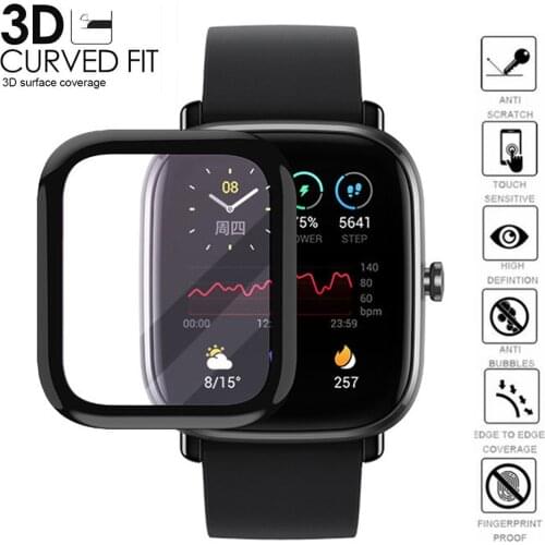 3D Curved Edge Protective Film for Xiaom Huami Amazfit GTS 2 Mini Full Coverage Soft Screen Protector Film for Amazfit GTS2 Min