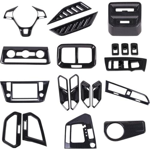 Interior Accessories ABS Carbon fiber Handle Bowls Outlet Vent Cover Trim For Volkswagen VW Tiguan 2017 2018 Left Hand Drive