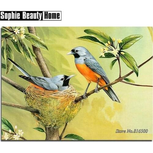 DIY Diamond Embroidery 5D Crystals Diamond Mosaic Animal Bird on Tree Diamond Painting Cross Stitch Kits Rhinestones Gift 187063