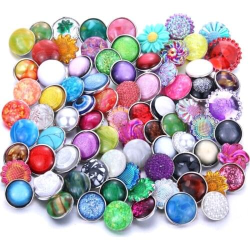 Boom Life New Ginger Resin Snap Button Jewelry Mixed Style 18mm Snap Buttons Fit Snap Bracelet Bangles Button Jewelry