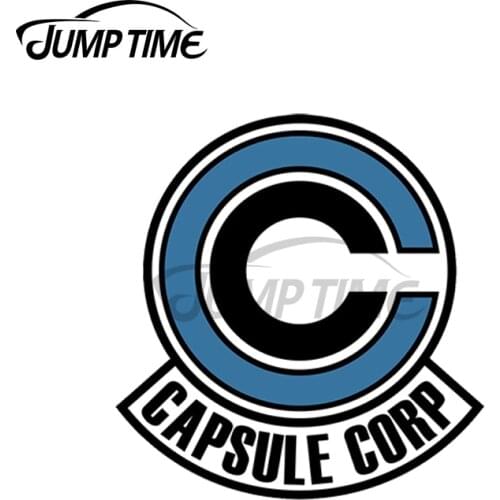 JumpTime 13 x 9.7cm For Capsule Corp Funny Car Sticker Cartoon Surfboard Decal Occlusion Sunscreen Scratch Car Assessoires