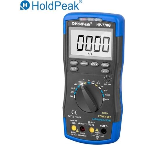 HoldPeak HP-770G Auto Range Digital Multimeter DMM DC AC Voltage Current Temperature Meter Tester Diode Multimetro