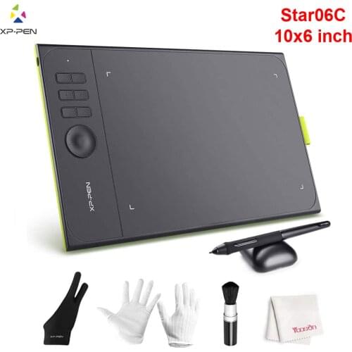 XP-PEN Star06C Graphics Drawing Tablet 8192 Levels Pressure Sensivity Battery-Free Pen Stylus 6 Hot Keys 10x6" for Digital Art