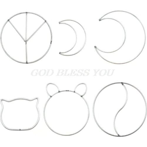 Irregular Iron Ring Cute Dreamcatcher Hoop Cat Moon Special Shaped Rings DIY Dreamcatcher Handmande YIYANG TAIJI Tai Chi Symbol