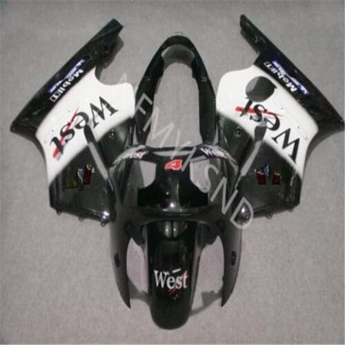 Motorcycle Fairing kit For Kawasaki Ninja ZX 12R 00-01ZX 12R 2000-2001black white WEST Injection Bodywork Fairing