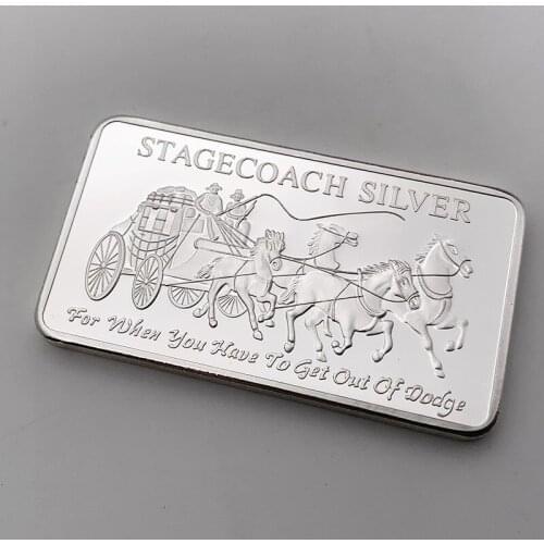 Magnetic Stagecoach silver coin 1 OZ silver plated ingot badge souvenir collectible decoration bar Gift