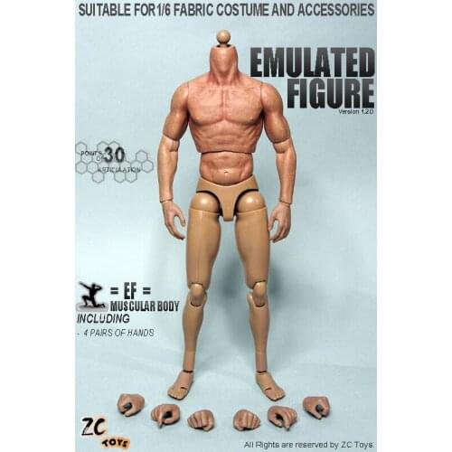 1/6 Scale Male Body S002 Muscular Male PVC Action Figure Body Fit 1:6 HT Tony Head Sculpt