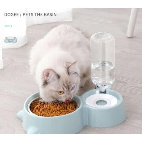 Dog Bowl dog medium and small dog food bowl cat bowl automatic cat water dispenser rice bowl stainless steel double Bowl Pet