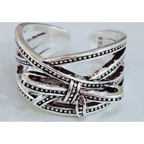 Miuoxion Wholesale Retro Multi-Layer Bow Ring Personality Fashion Party Jewelry For Women Feature Namour Charm Gift All Seasons