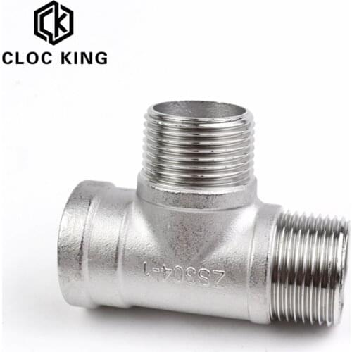 CK male+male+Female Threaded 3 Way Tee T Pipe Fitting 1/2" 3/4" 1" BSP Threaded SS304 Stainless Steel